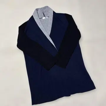 네이비와 그레이의 숄 가디건 사이즈 LL