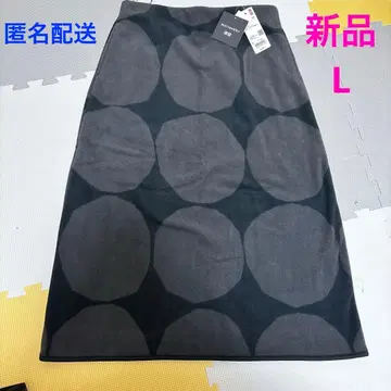 유니클로 x 마리메꼬 플리스 스커트 다크 그레이 L 택 포함 새상품