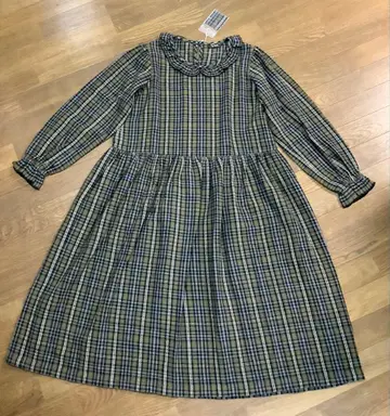 미사용 새상품 핑크하우스 플란넬 소재 체크 무늬 원피스