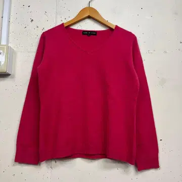 GARE DE LYON 가데리용 캐시미어 V넥 니트 스웨터 핑크 L