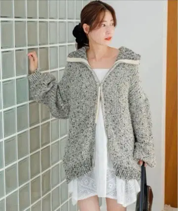 [ Kastane ] MIX 하이넥 ZIP 니트