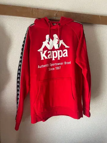 Kappa 후드 부착 후드티 빨간색