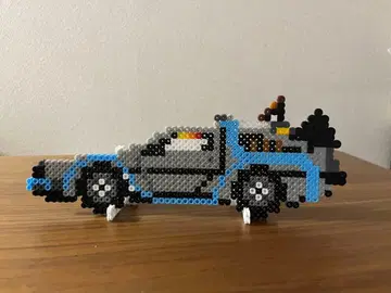 펄러비즈 백 투 더 퓨처 드로리안 모형 스탠드 포함