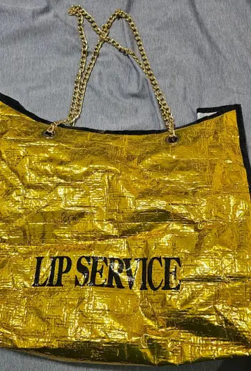 LIPSERVICE 레트로 골드 컬러 쇼핑백 백 갸루