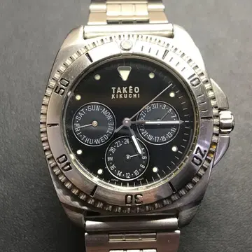 [레어템 새상품급] TAKEO KIKUCHI 쿼츠 손목시계 블랙 일본제