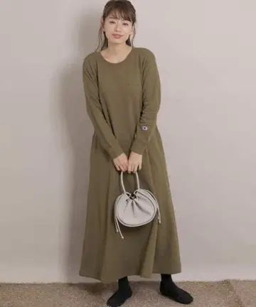 Sonny Label 별주 Champion 텐트 라인 원피스 올리브