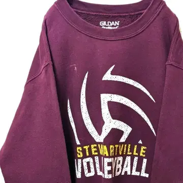 길단 스튜어트빌 배구 맨투맨 크림슨 와인 레드 빨간색 구제 의류 로고