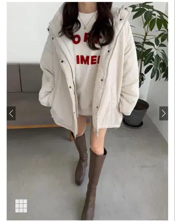 충전솜 다운 몬스터 후드티 코트 화이트 FREE 사이즈