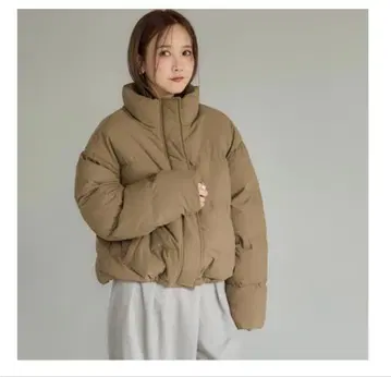 다나카 리나 콜라보 스탠드 카라 자켓 중 브라운