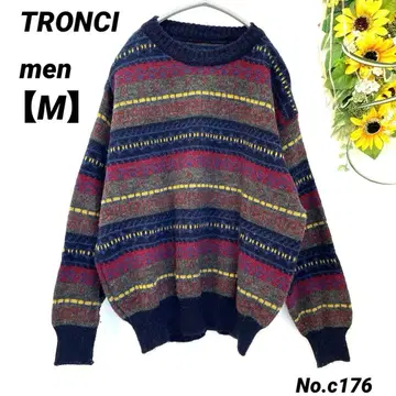TRONCI 빈티지 니트 스웨터 M 남성용 이탈리아제 오샤레