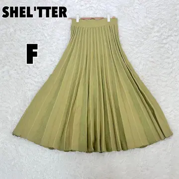 SHEL'TTER 쉘터 니트 플리츠 플레어 스커트