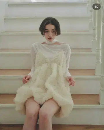 NOTRE emor 튤 미니 드레스 아이보리