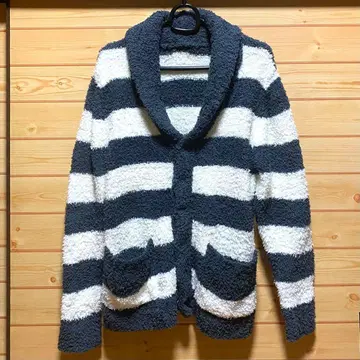 남성용 보더 가디건 니트 룸웨어 복슬복슬 푹신푹신