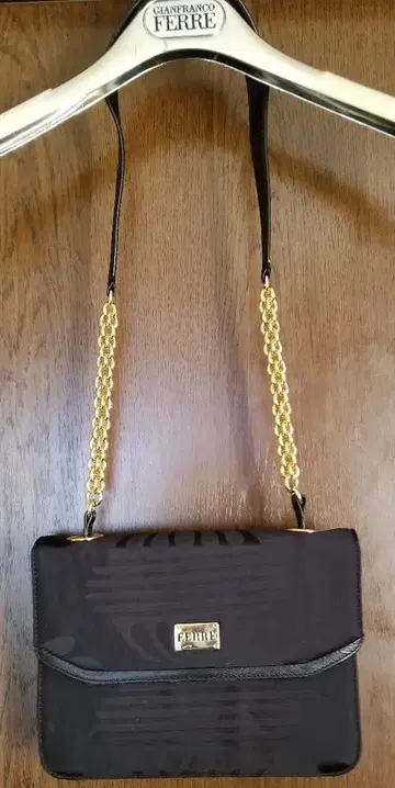 GIANFRANCO FERRE 블랙 나일론 파티 백