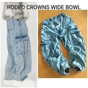 RODEO CROWNS WIDE BOWL 루즈 데님 카고 팬츠 로데오