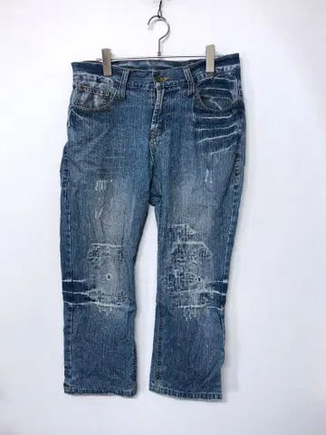 Y2K 셀레카지 빈티지 스타일 구제 데미지 가공 데님 팬츠