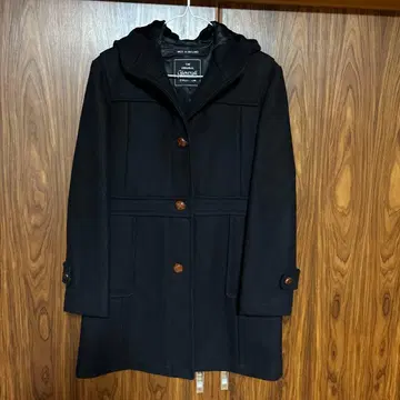 글로버올 후드 부착 울 코트 싸개 버튼 영국제