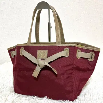 컨디션 최상 A.D.M.J 가을/겨울 나일론 x 가죽 네이비 크루 토트백