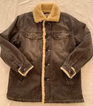 퍼 달린 다크 그레이 데님 자켓 3L