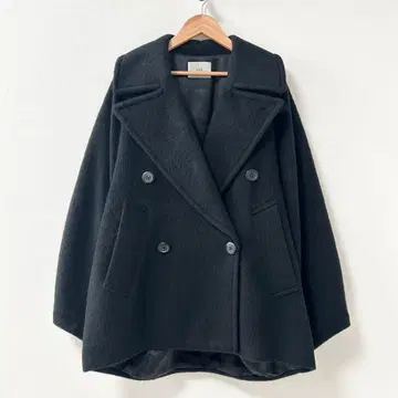 2024AW 이에나 모헤어 믹스 샤기 숏코트 블랙 36