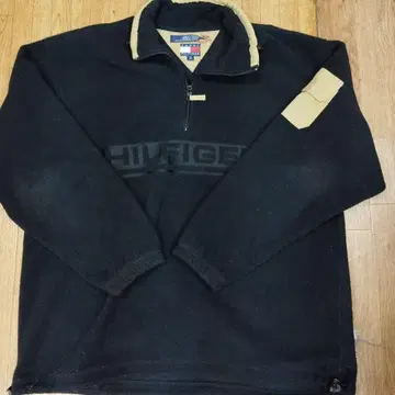 빈티지 Tommy Hilfiger 블랙 플리스