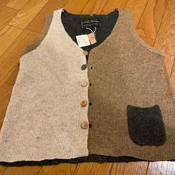 CUBE SUGAR 니트 베스트 베이지 브라운