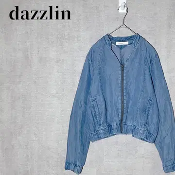 dazzlin V넥 데님 블루종 집업 숏 기장 블루 계열 사이즈 S