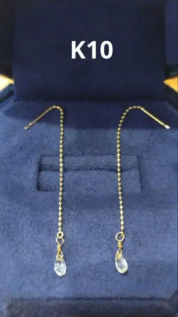 agete K10 화이트 토파즈 아메리칸 귀걸이 흔들림