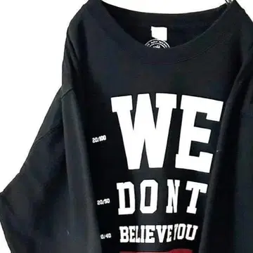 RIVALRY WE 빌리브 구제 의류 L DONT 맨투맨 블랙 검정