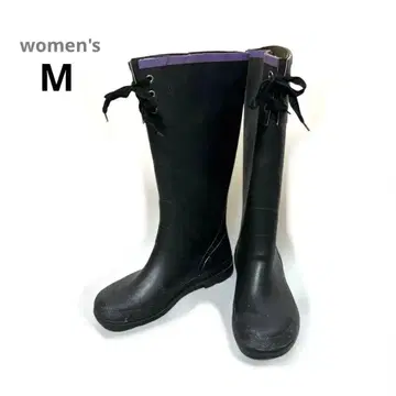 레인 롱 부츠 블랙 장화 M (22.5 23 23.5cm 상당) 도트