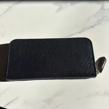 츠치야 가방 제조 블랙 가죽 장지갑 라운드 지퍼