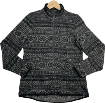 [ L.L.Bean 엘엘빈 눈꽃 패턴 플리스 자켓 그레이 블랙 ]