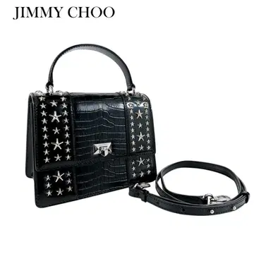 지미추 픽시스 탑 핸들 백 악어 엠보싱 스타 스터드