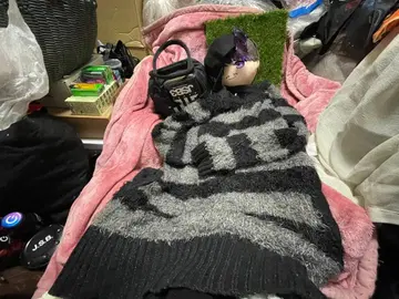 긴팔 롱 스웨터 원피스 블랙 그레이