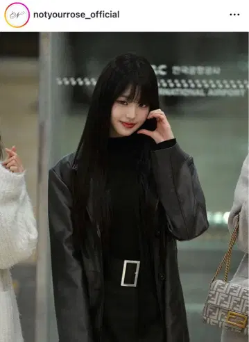 Not Your Rose 가죽 롱 코트 원영 착용