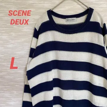 SCENE DEUX 긴팔 니트 [ L ] 루즈핏 보더 캐주얼 0145