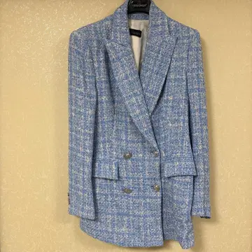 ZARA 테일러드 자켓 M 블루 계열 체크