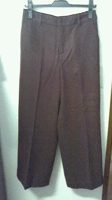 미사용 택 포함 INDIVI 브라운 울 와이드 팬츠