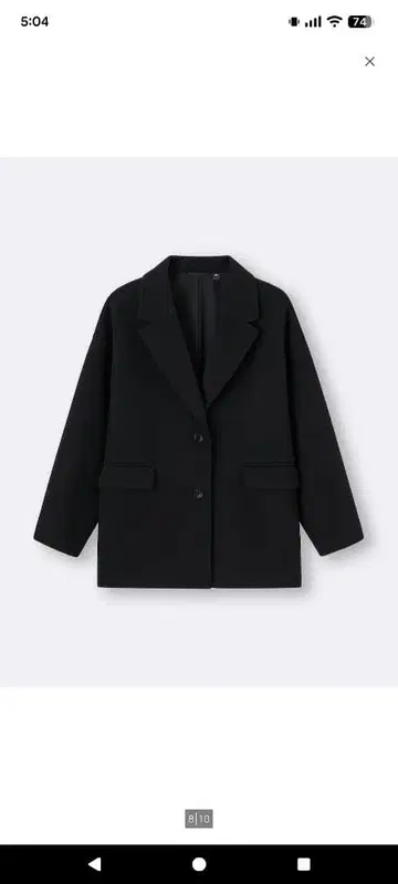 GU 코지 멜톤 하프 코트 블랙 XS 미사용 새상품