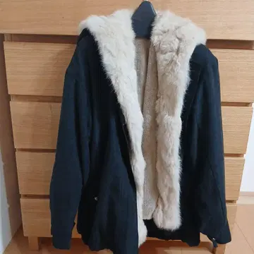 후드 이너 탈부착 블랙 모즈 코트 새상품급