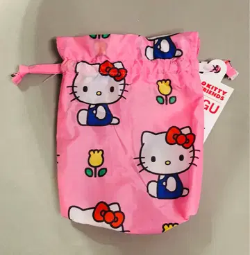 BAGGU 바구 헬로키티 핑크 복조리 주머니 파우치