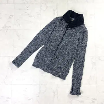 AYUITE 보아 숄카라 올 패턴 니트 자켓 그레이 사이즈 1*LD39