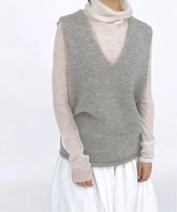 22AW EDIT.FOR Lulu 셰틀랜드 V넥 롱 베스트