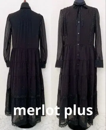 merlot plus(멀로플러스) 라메 도트 티어드 스커트 원피스