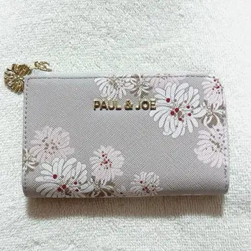 새상품 PAUL&JOE ACCESSOIRES 키케이스 꽃무늬 베이지 라메