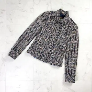 BALLSEY 트위드 스탠드 카라 지퍼 자켓 블랙 사이즈 38*LD54