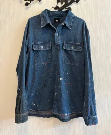 폴스미스 레드이어 아노락 페인트 데님 셔츠 풀오버