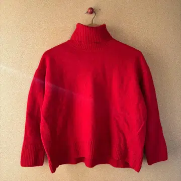 터틀 튜닉 니트 카구레 레드 해밀턴 울