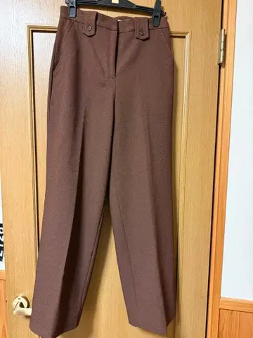 ETRE TOKYO 브라운 루퍼 팬츠 프론트 버튼 포함