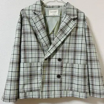 여자 인기 repipi armario [ M ] 체크 무늬 테일러드 자켓
